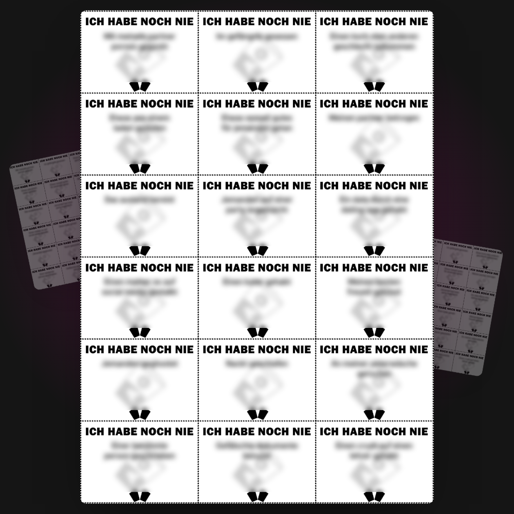 Spiel "Ich Habe Noch Nie" (Zum Drucken)
