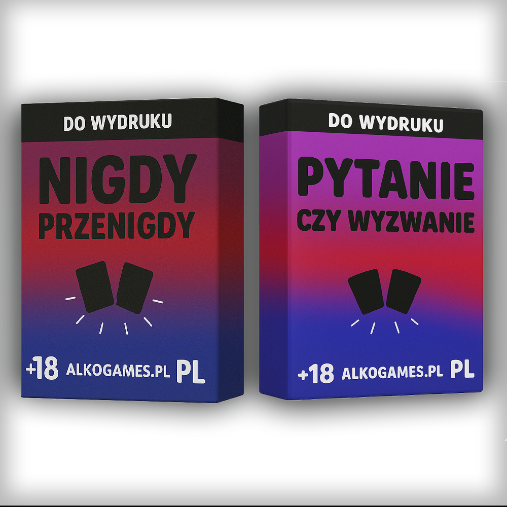 Zestaw "Pytanie czy Wyzwanie" + "Nigdy Przenigdy" (Do Wydruku)