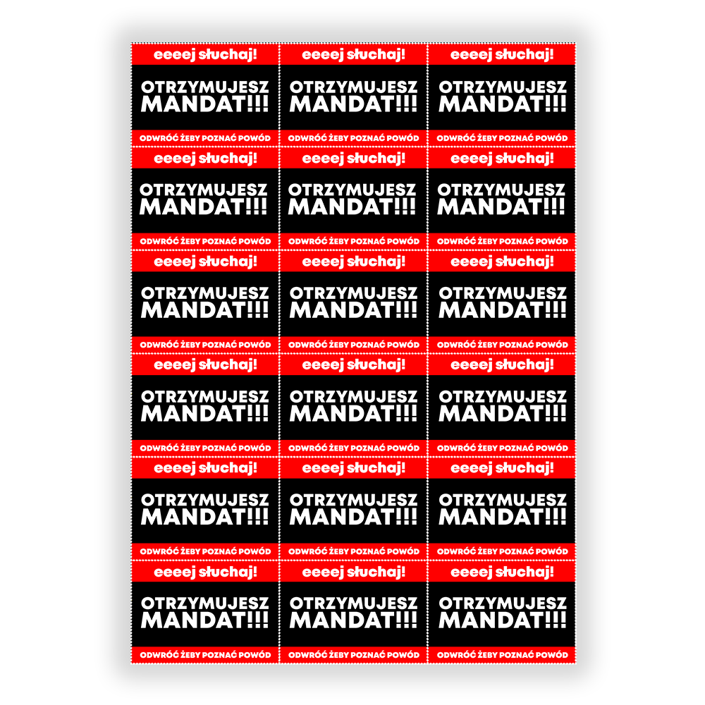 Karty "Mandat Za" (Do Wydruku)