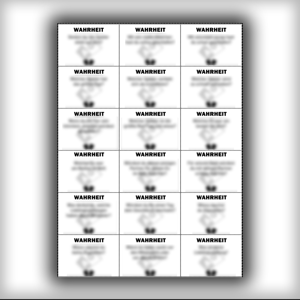 Spiel "Wahrheit Oder Pflicht" (Zum Drucken)