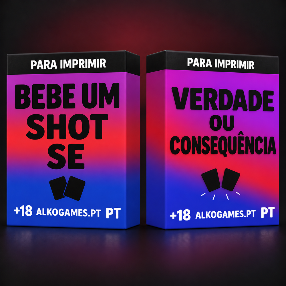 Conjunto „Verdade Ou Consequência" + „Bebe Um Shot Se" (Para Imprimir)