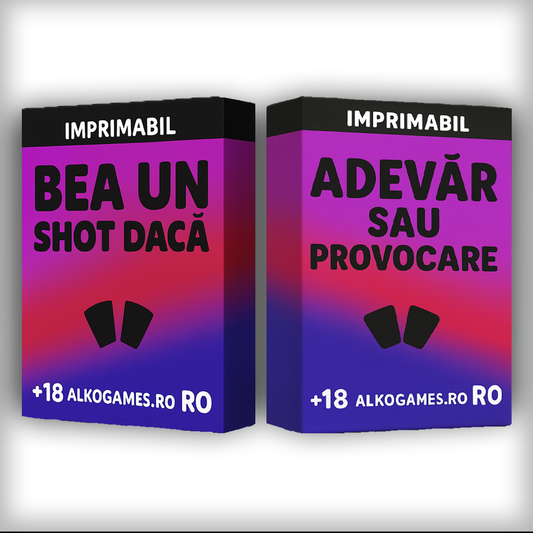 Set "Adevăr Sau Provocare" + "Bea Un Shot Dacă" (Imprimabil)
