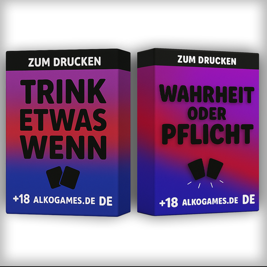 Set "Wahrheit Oder Pflicht" + "Trink Etwas Wenn" (Zum Drucken)